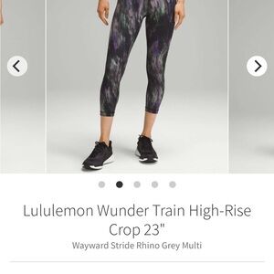 Lululemon Wunder train crop 23”